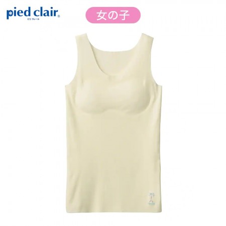 Gunze 日本製 Pied clair 少女成長發育內衣無痕無鋼圈160cm(整件式)-米白