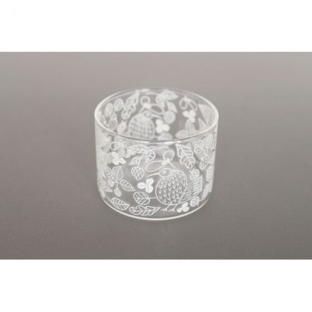 MIYUKI MATSUO 松尾美雪 耐熱玻璃杯 Low Glass bird&leaf 鳥與葉 9431