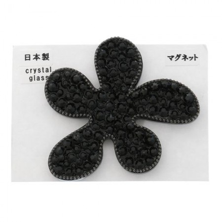 水晶磁性胸針 黑