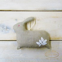 Laflor 動物香包 黑 亞麻 兔子