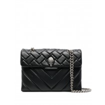 Kurt Geiger London 小羊皮單肩包 黑色 銀鍊 中型