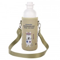 Kusuguru Japan 透明 耐熱耐冷 保暖保溫 水瓶 背帶 600ML 棕褐色