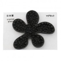 水晶磁性胸針 黑