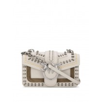Pinko Torebka Mini Love Mix Studs 淺米色
